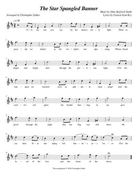 The Star Spangled Banner (Soprano Voice) (arr. Christopher Esther)