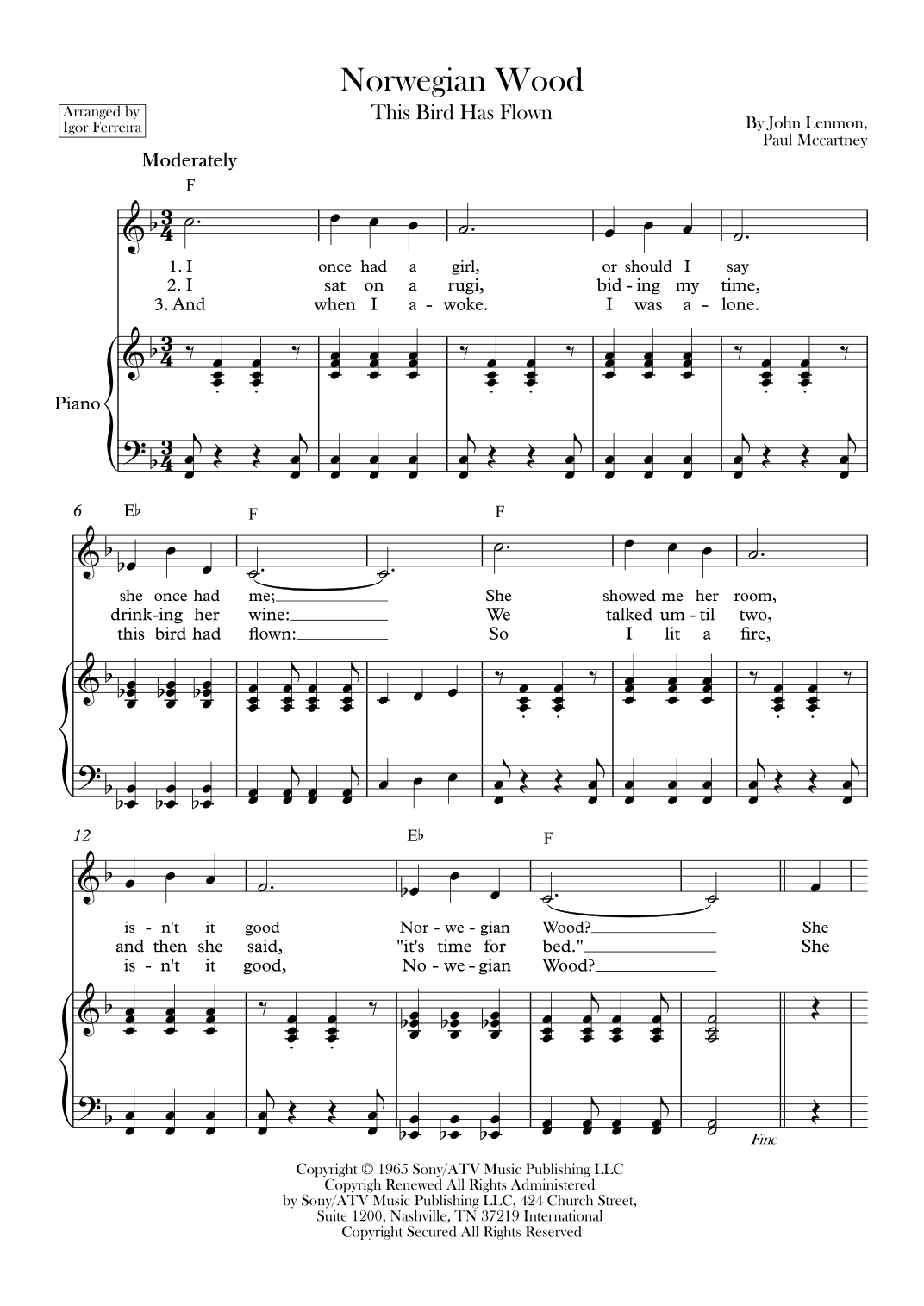 Norwegian Wood (this Bird Has Flown) (arr. Igor Ferreira)