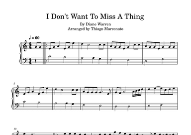 I Don't Want To Miss A Thing (arr. Thiago Marconato)