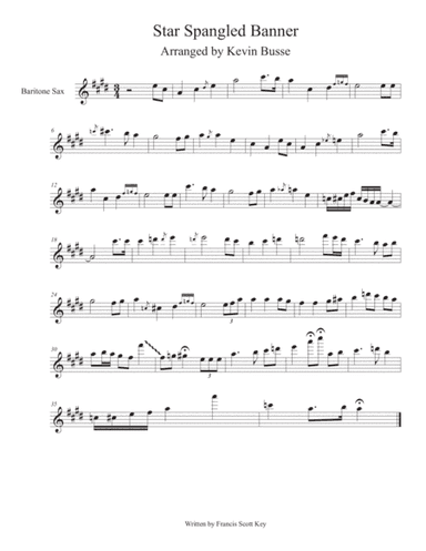 Star Spangled Banner - Solo by Kevin Busse for Bari Sax (arr. Kevin Busse)