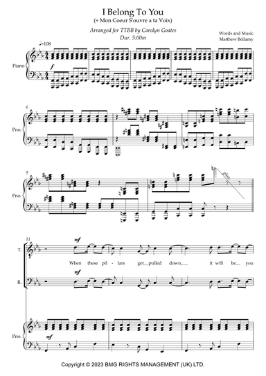 I Belong To You (+ Mon Coeur S'ouvre A Ta Voix) (arr. Carolyn Goates)
