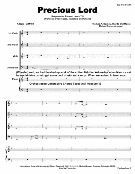 Precious Lord (from Requiem of Emmett Till movement No 5)