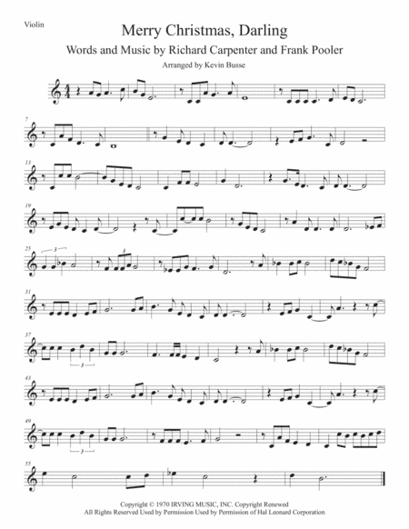 Merry Christmas, Darling (arr. Kevin Busse)