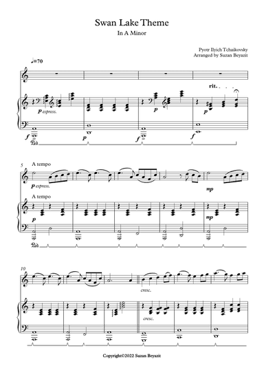 Swan Lake in A minor (Violin with Piano Accompaniment) (arr. Suzan Beyazit)