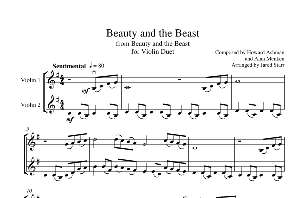 Beauty And The Beast (arr. Jared Starr)