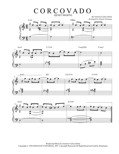 Quiet Nights (arr. Johnny Sonntag)
