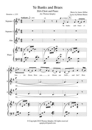 Ye Banks and Braes (arr. Thomas Quigley)