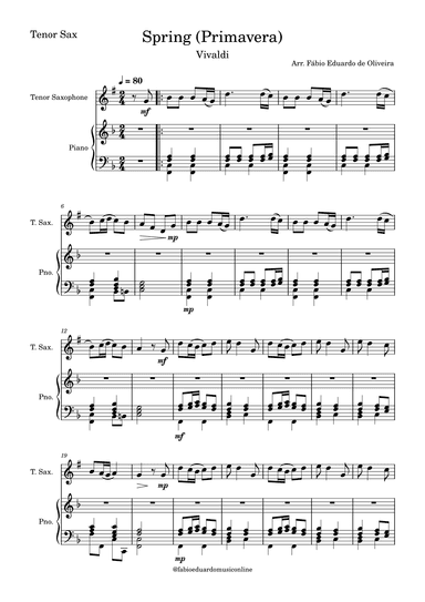 Spring/Primavera (The Four Seasons - Vivaldi) (arr. Fabio Eduardo de Oliveira)