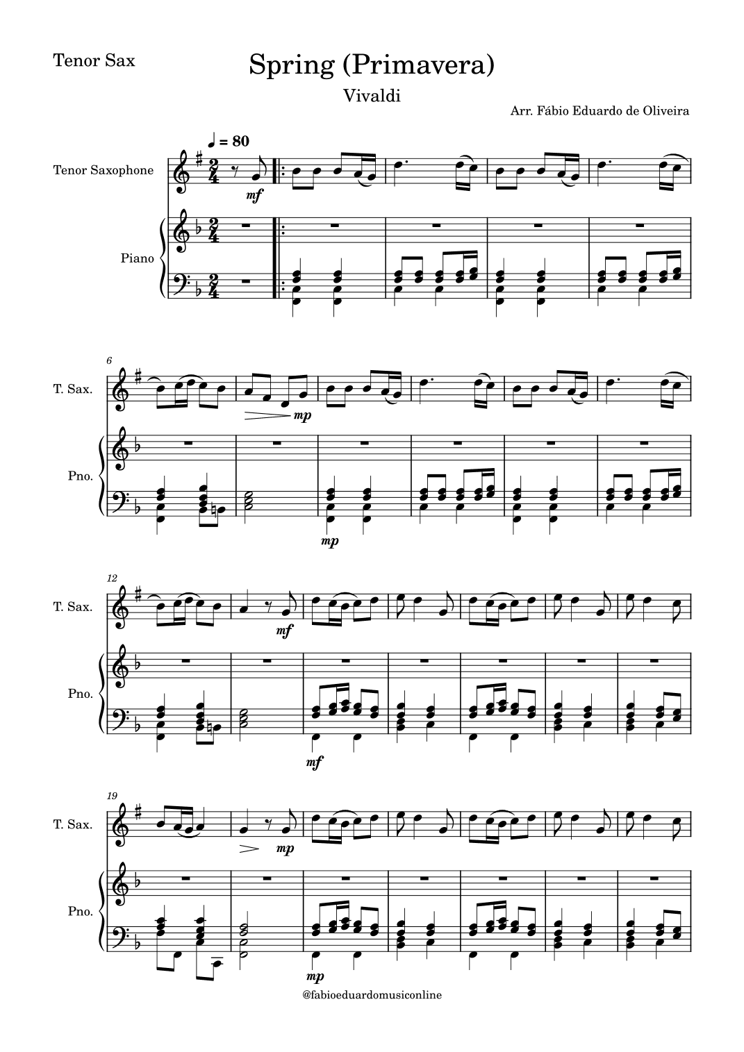 Spring/Primavera (The Four Seasons - Vivaldi) (arr. Fabio Eduardo de Oliveira)