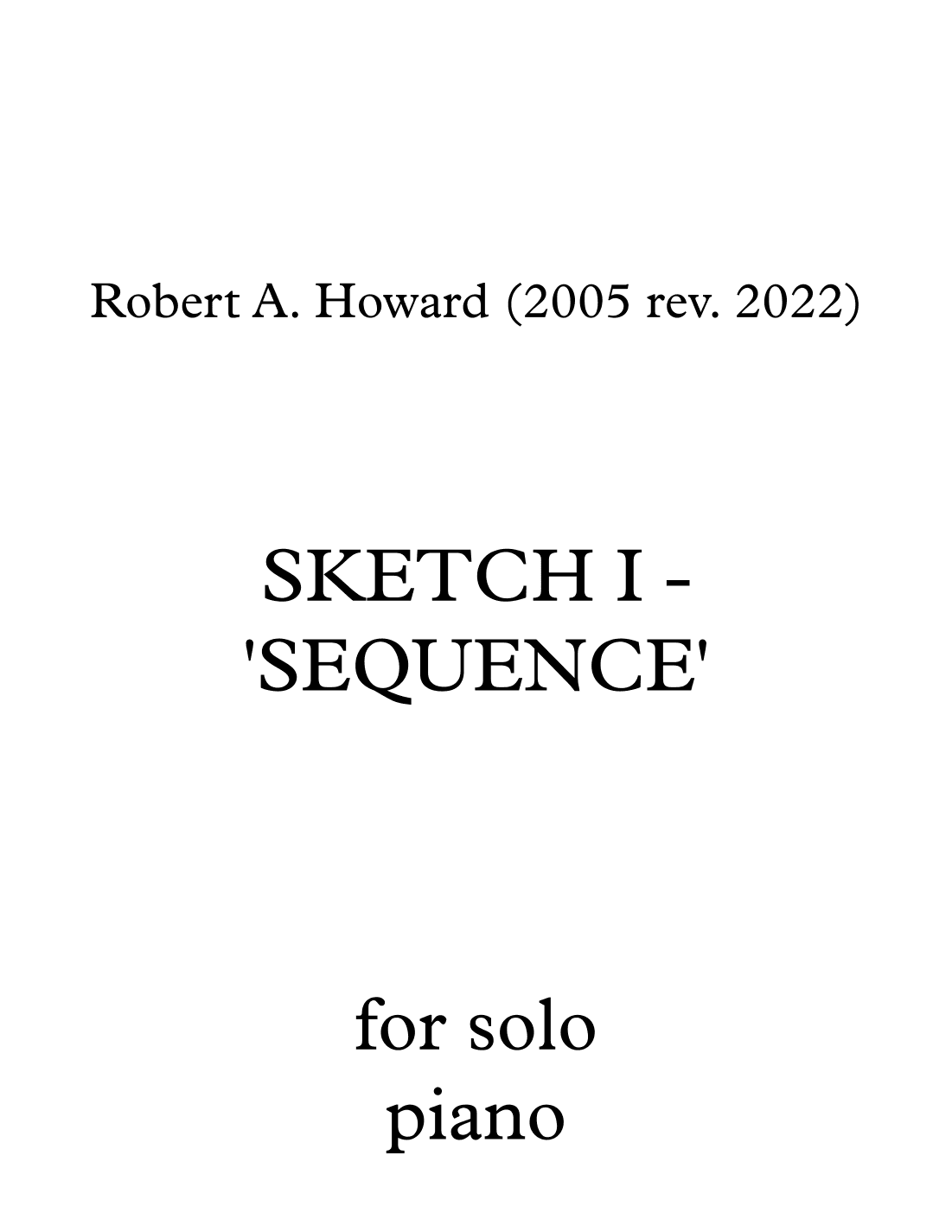 Sketch I - 'Sequence'