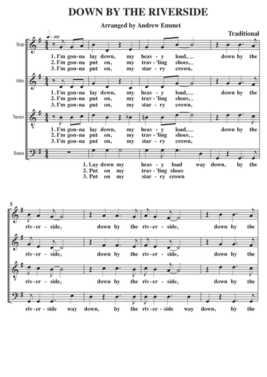 Down By The Riverside A Cappella SATB (arr. Andrew Emmet)
