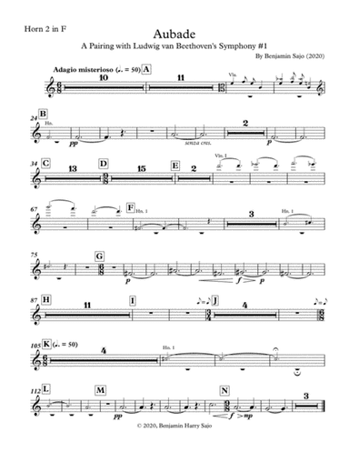 Aubade: A Pairing with Beethoven's Symphony #1 - Horn 2 in F