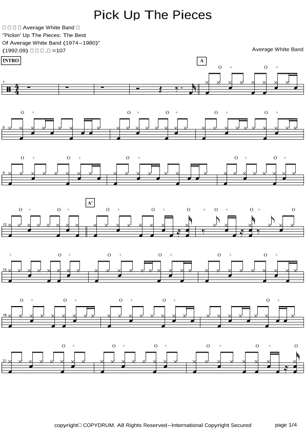 Pick Up The Pieces (arr. COPYDRUM)