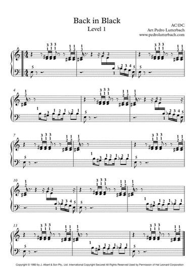 Back In Black (arr. Pedro Lutterbach)