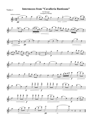 Intermezzo from Cavelleria Rusticana (arranged for String Trio) (arr. Marmpy)