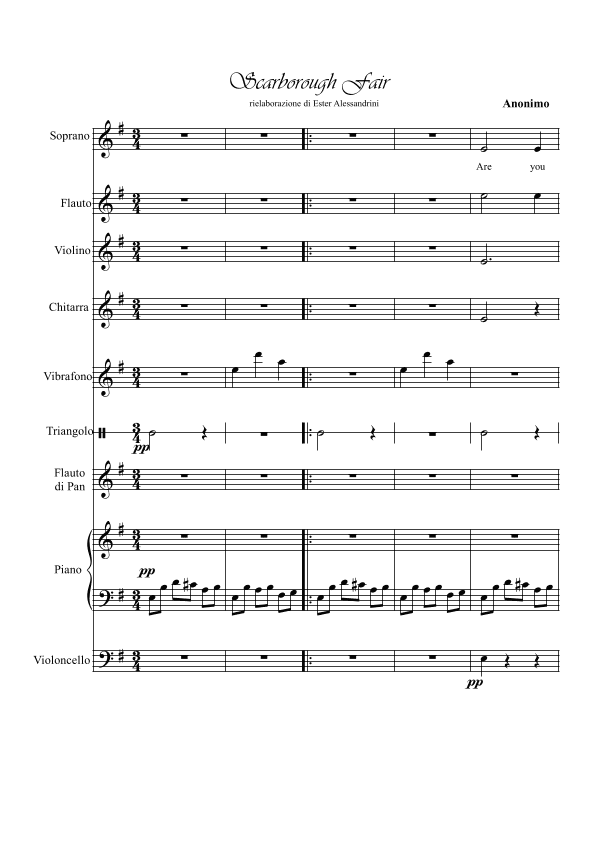 Scarborough Fire. Ensamble and Voice (arr. Ester Alessandrini)