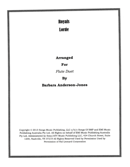 Royals (arr. Barbara Anderson-Jones)