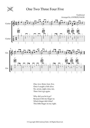 One Two Three Four Five (C) (arr. Andrzej Falek)