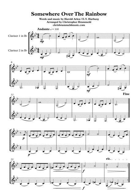 Over The Rainbow (arr. Christopher Brammeld)