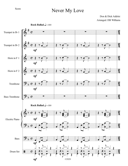 Never My Love (arr. DB Williams)