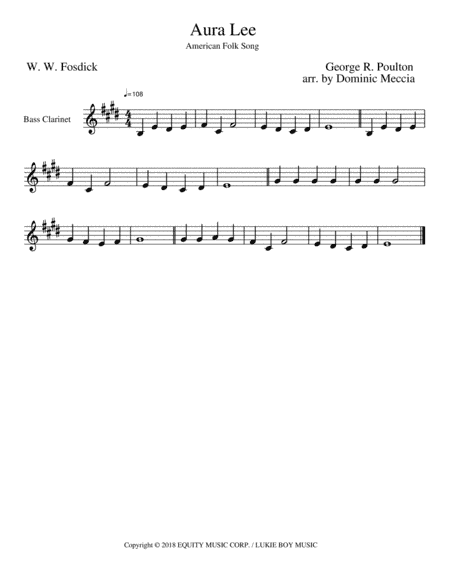 Aura Lee (arr. Dominic Meccia)