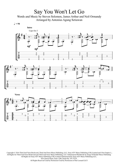 Say You Won't Let Go (arr. Antonius Agung Setiawan)