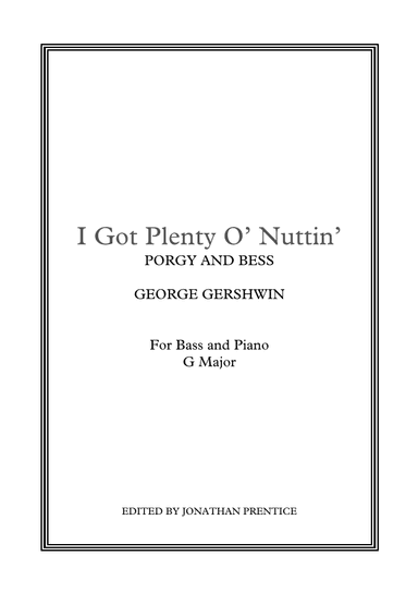 I Got Plenty O' Nuttin'  from PORGY AND BESS ® (arr. Jonathan Prentice)