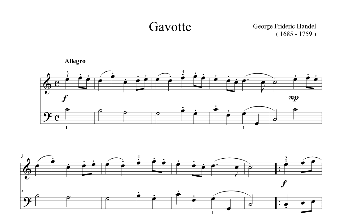 Handel Gavotte in C Major (arr. Ben Choupak)