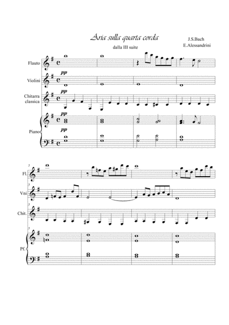 Aria sulla IV corda. Quartet (arr. Ester Alessandrini)