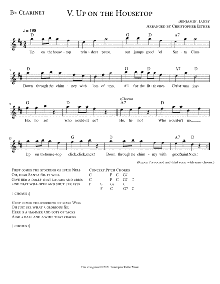 Up on the Housetop for Clarinet (arr. Christopher Esther)