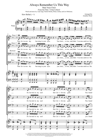 Always Remember Us This Way (arr. Jonathan Mead)