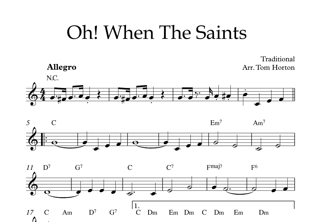 Oh When The Saints (arr. Tom Horton)