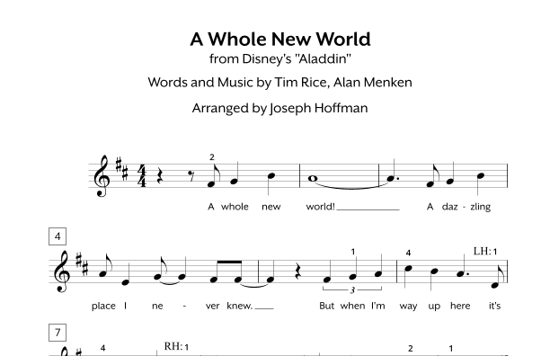 A Whole New World (reprise) (arr. Joseph Hoffman)