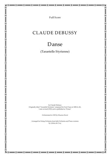 Danse (Tarantelle Styrienne) (arr. Adrien de Croy)