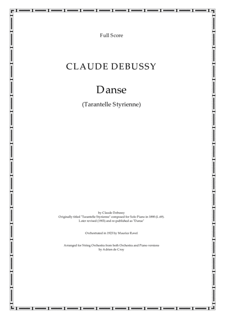 Danse (Tarantelle Styrienne) (arr. Adrien de Croy)