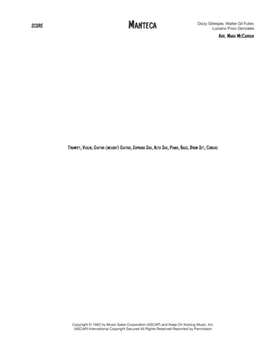 Manteca (arr. Arranger Mark McCarron)