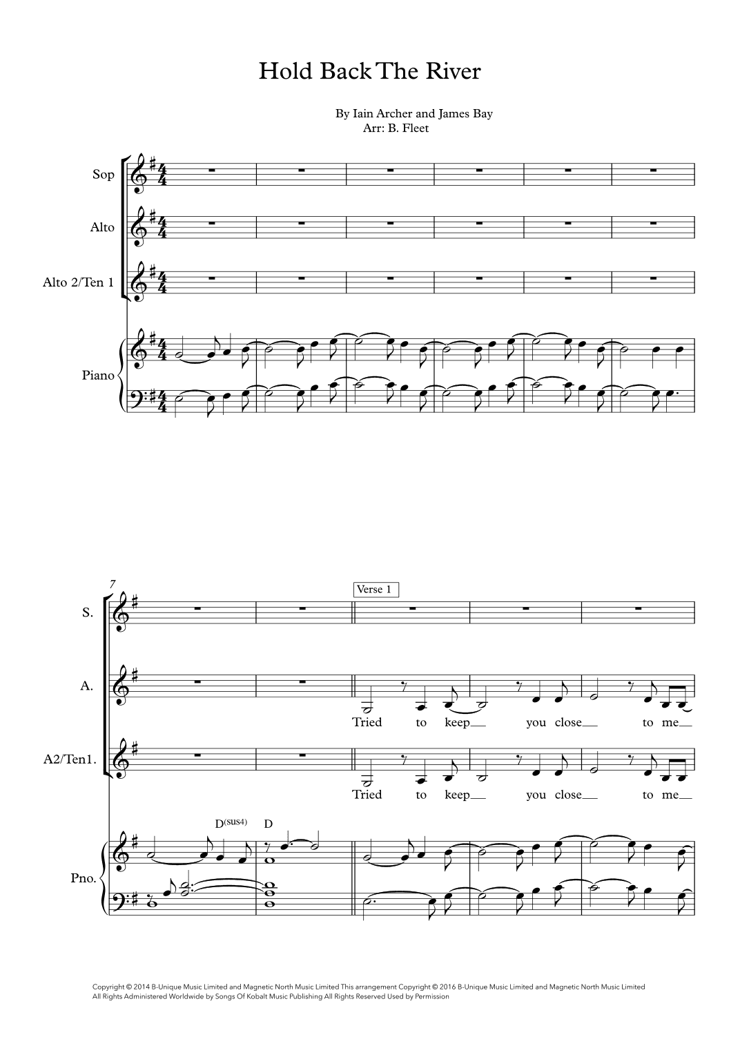 Hold Back The River (arr. B. Fleet)
