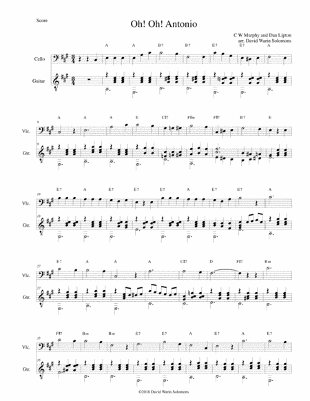 Oh! Oh! Antonio for cello and guitar (arr. David Warin Solomons)