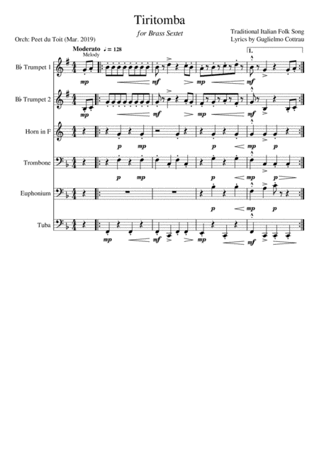 Tiritomba (arr. Peet du Toit)