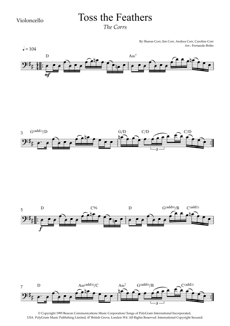 Toss The Feathers (arr. Fernando Britto)
