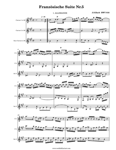 Französische Suite Nr.5 - French Suite No.5 (arr. Taketo Takahashi / Andy Miles)