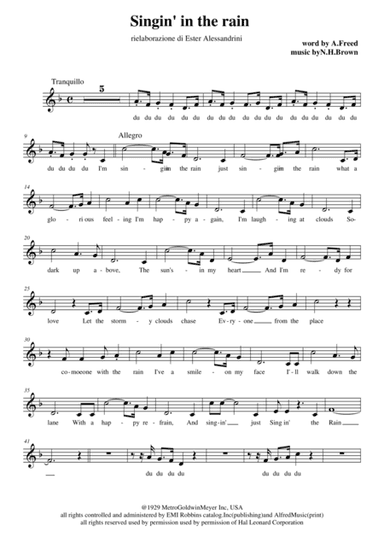 Singin' In The Rain (arr. Ester Alessandrini)