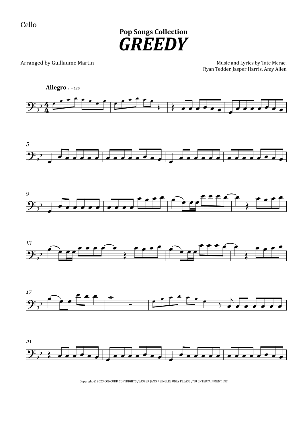 Greedy (arr. Guillaume Martin)