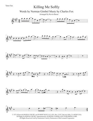 Killing Me Softly With His Song (arr. Kevin Busse)