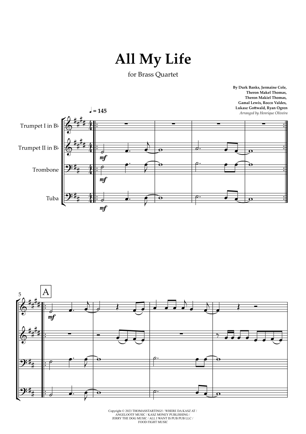 All My Life (arr. Henrique Oliveira)
