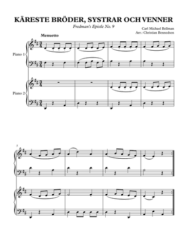 Bellman - Käreste Bröder, Systrar Och Venner. (arr. Christian Bennedsen)