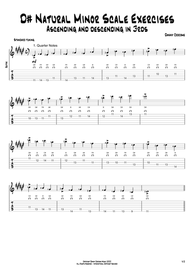 D# Natural Minor Scale Exercises - Ascending and Descending in 3rds