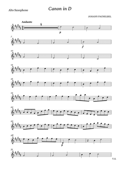 Canon in D for Alto Sax (arr. Cássio Silva Chaves)