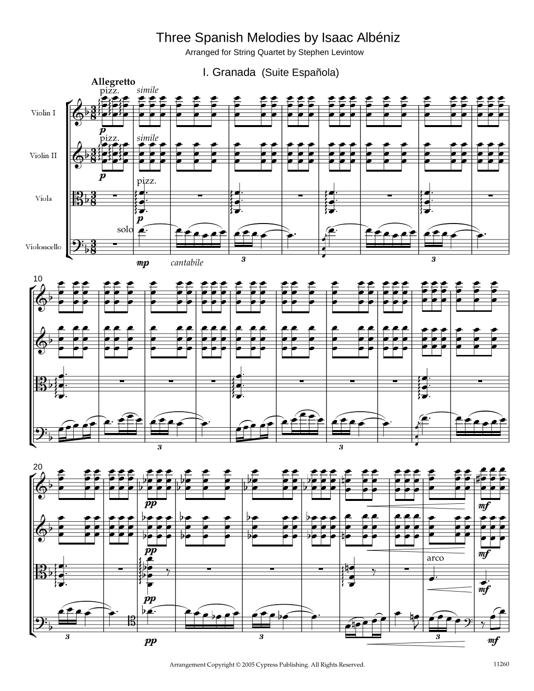 Three Spanish Melodies by Albéniz (arr. Stephen Levintow)