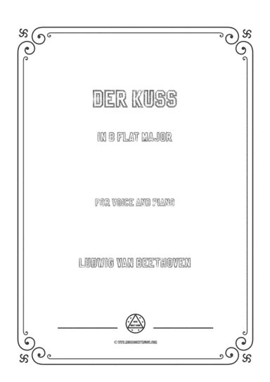 Beethoven-Der Kuss in B flat Major,for voice and piano (arr. MSM)